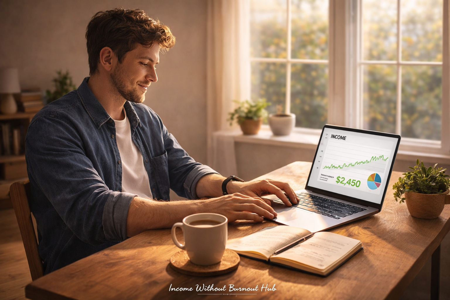 productivity without pressure showing calm focused work environment with balanced lifestyle