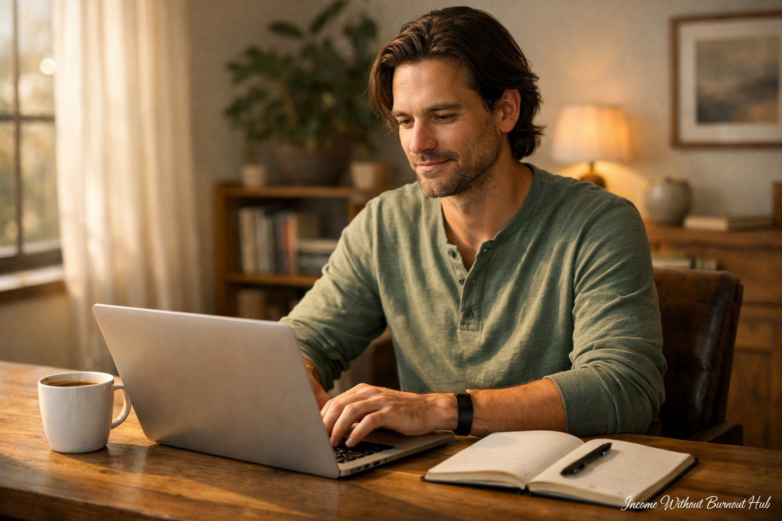 Build online income without sacrificing your mental health in a calm workspace