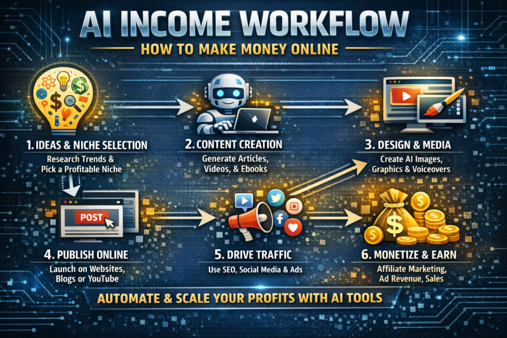AI workflow for making money online